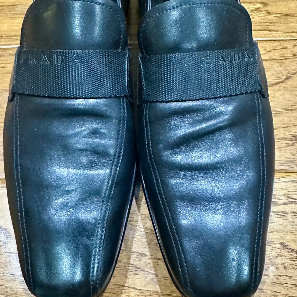 Prada Men's Elegant Black Slip-On Loafers